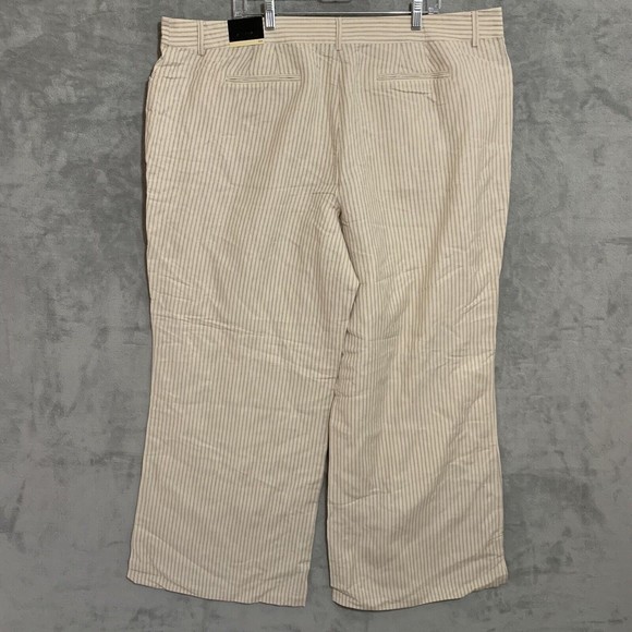 Lane Bryant Cream Striped Wide Leg Pants - Picture 2 of 9